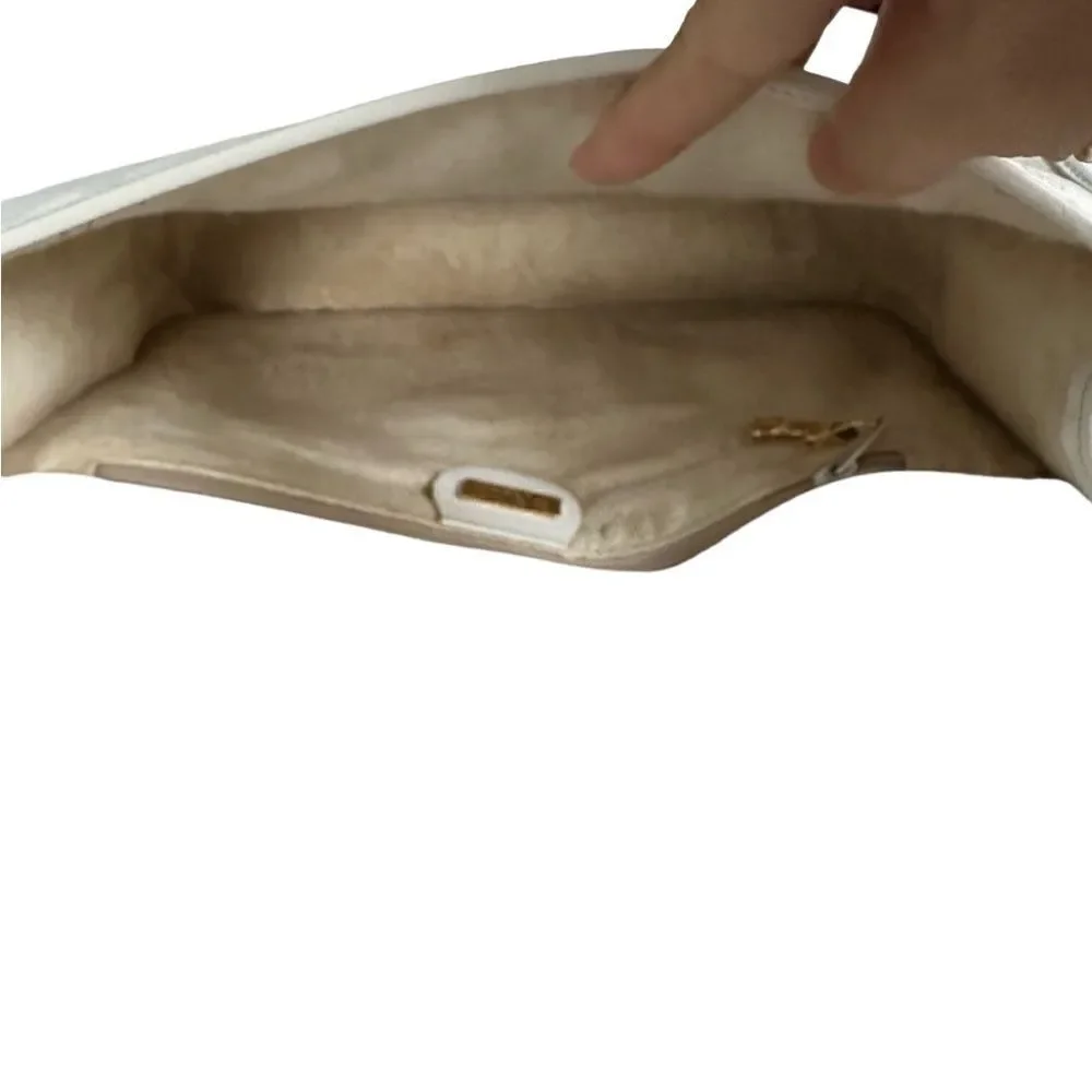 Gucci white gg canvas and leather crossbody bag